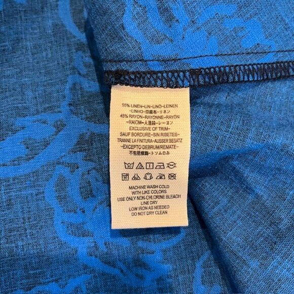 NWT Free People Linen "A Thing Called Love" Dress Blue Combo Mini Floral Size 8 - Picture 7 of 13